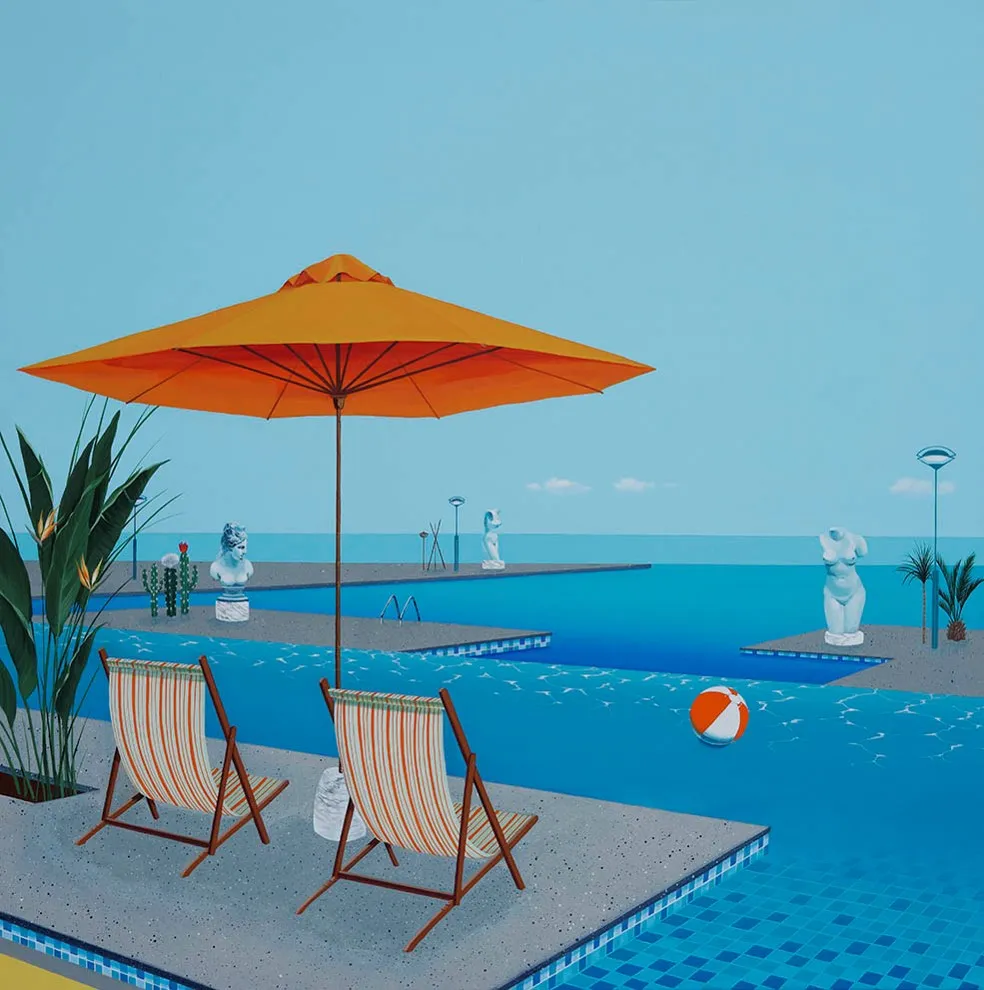 Paradise_7, gouache acrylic on canvas, 90×90cm