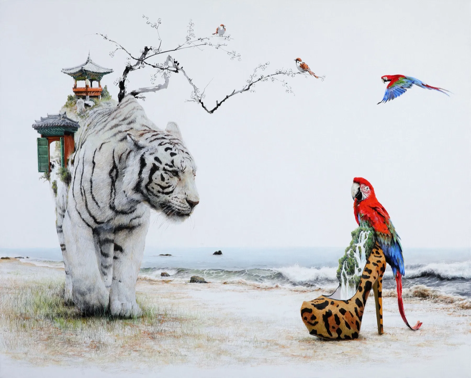 Instant Landscape -Castle#4, pastel on canvas, 130.3×162.2cm
