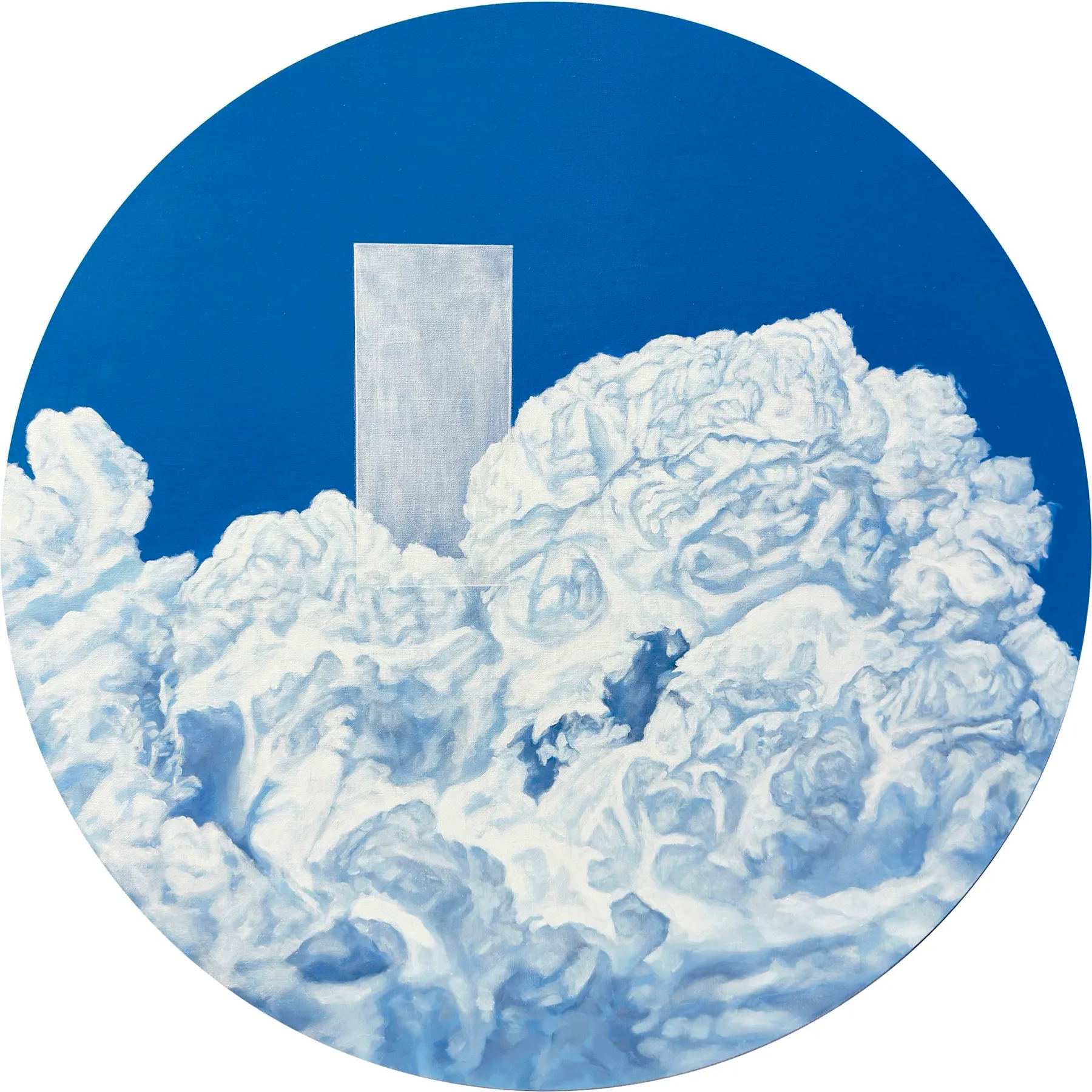 A Step into the Light #35, round 80cm, oil on canvas