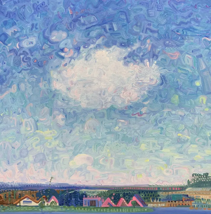 Sky Story, 72.7×72.7cm, oil on linen