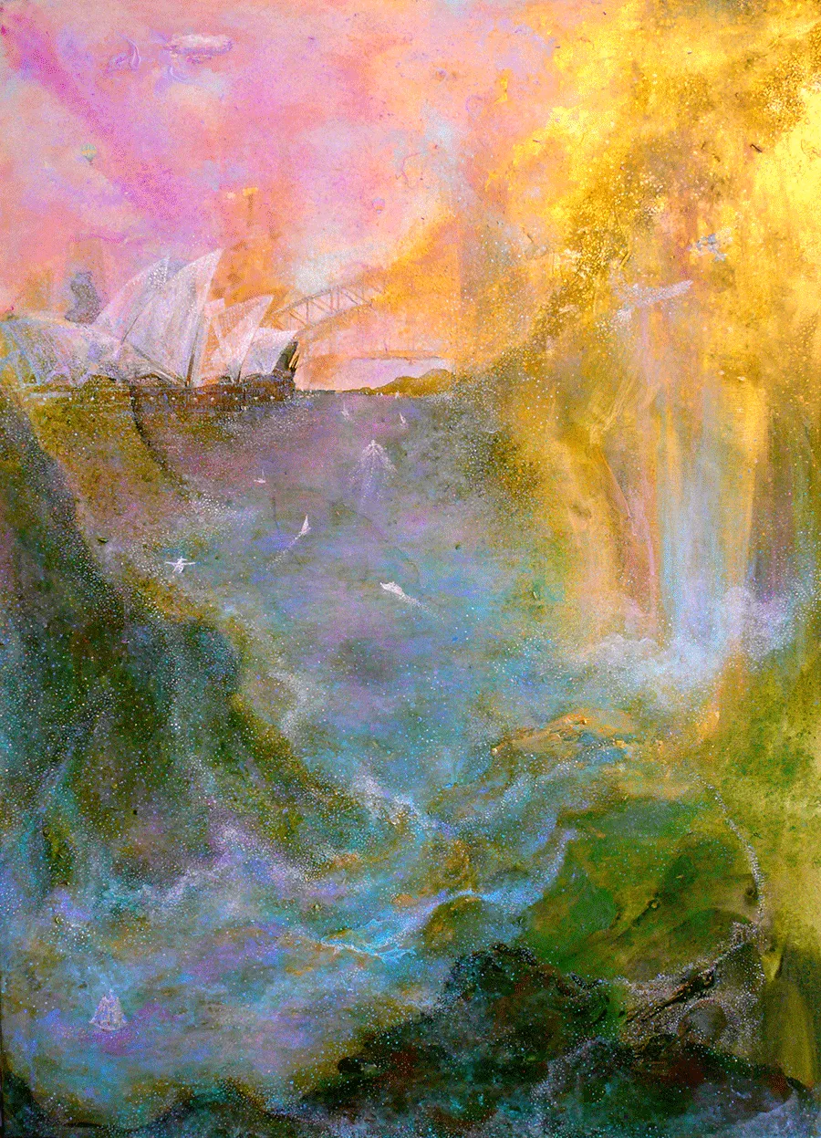 A Place Where the Beautiful Sunset Sets, 65×91cm, acrylic on canvas