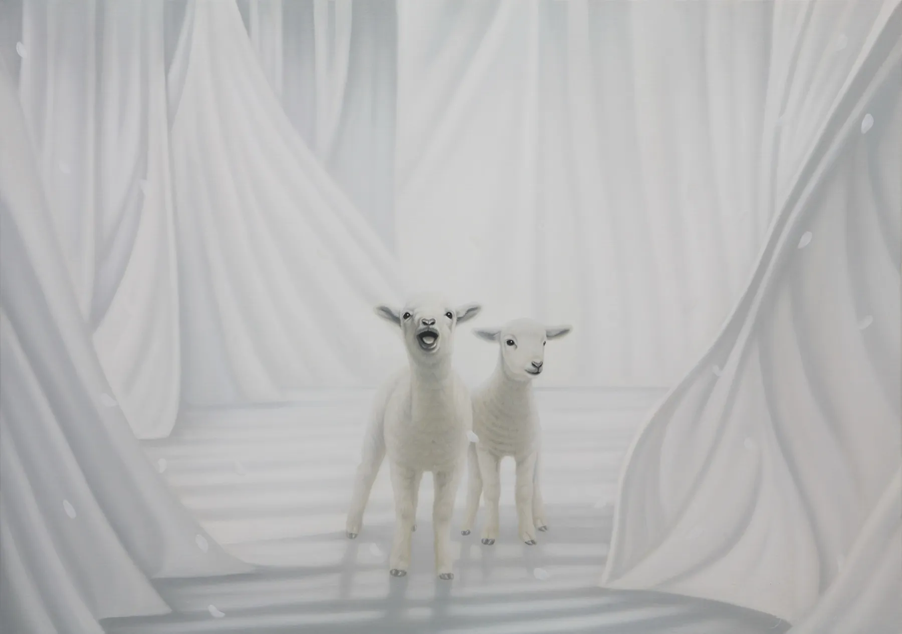 Antic and Lambs, 91×65cm, oil on canvas