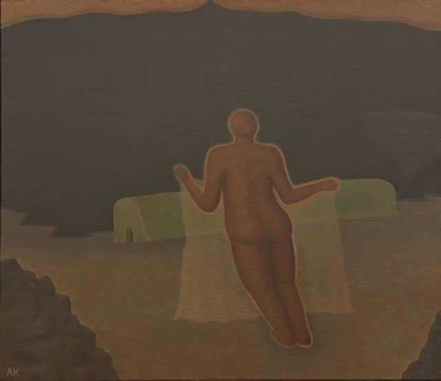A place that doesn't exist now, Oil on canvas, wood, 45.5×53cm
