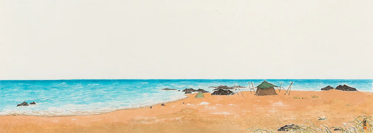 교래자연휴양림내, 한지에 먹, 아크릴 45.5×65cm