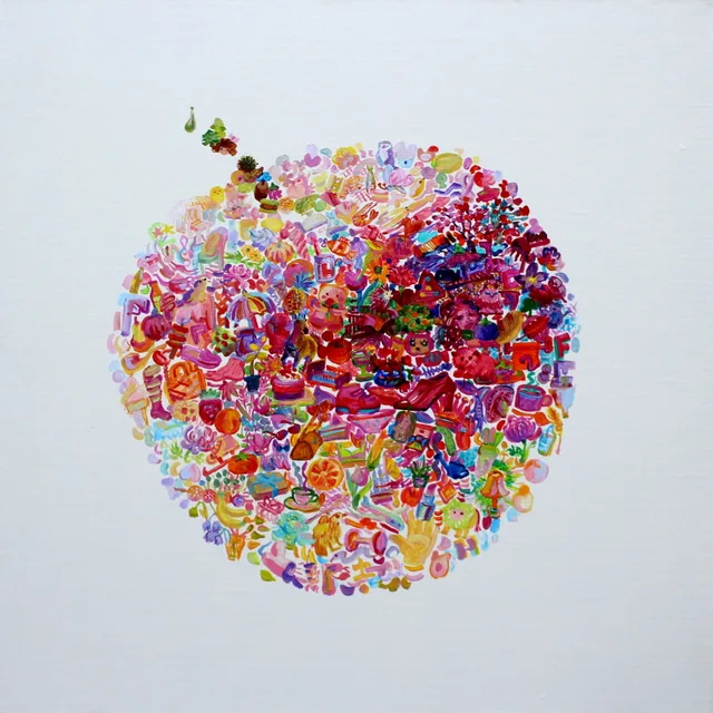 점점사과, 45.5×45.5cm, Acrylic