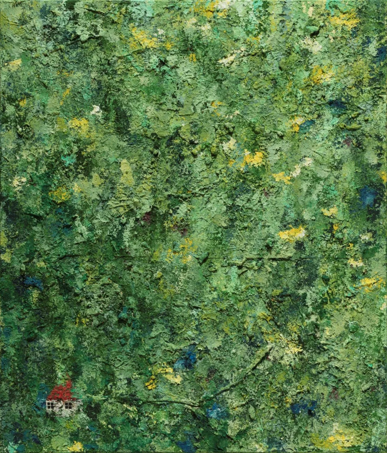 사색 연작, Acrylic, sand and collage on canvas