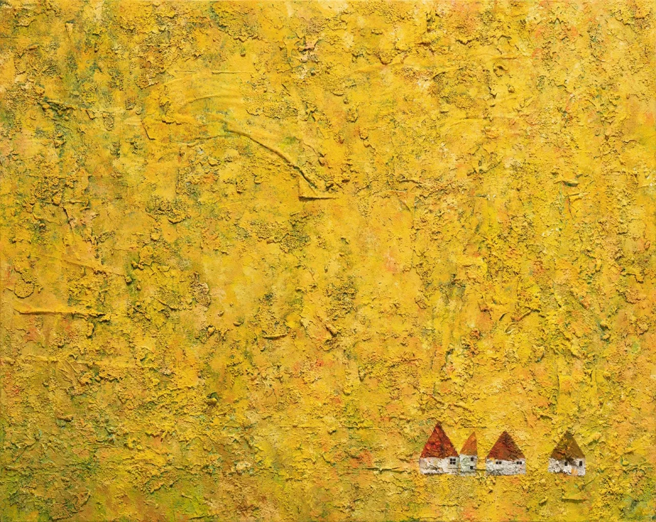 사색 연작, Acrylic, sand and collage on canvas
